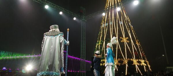 Установка главной новогодней елки в Бишкеке - Sputnik Кыргызстан