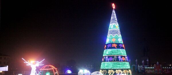 Зажжение новогодней елки на центральной площади Оша Зажжение новогодней елки на центральной площади Оша - Sputnik Кыргызстан