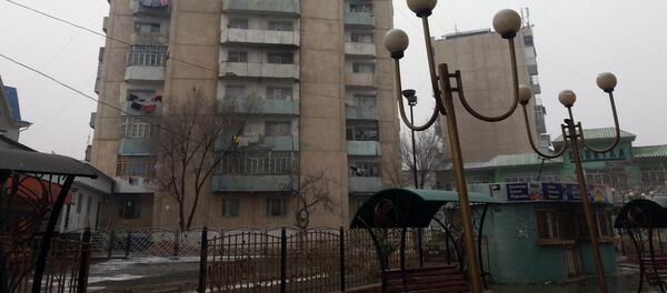 12-этажный дом в Оше, где при пожаре погибли две девушки. Архивное фото - Sputnik Кыргызстан