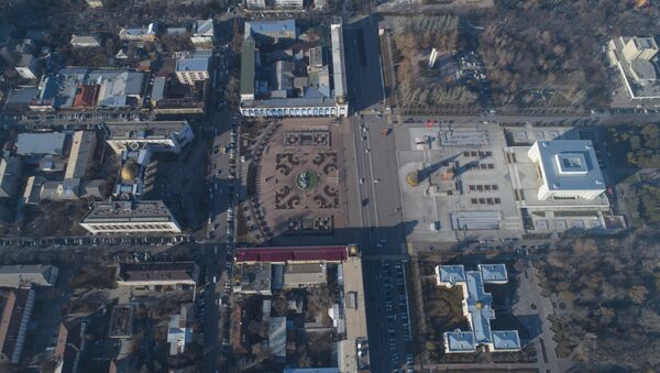 Вид с дрона на площадь Ала-Тоо в Бишкеке - Sputnik Кыргызстан