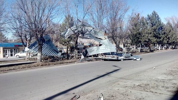 Последствия сильного ветра в Токмоке - Sputnik Кыргызстан