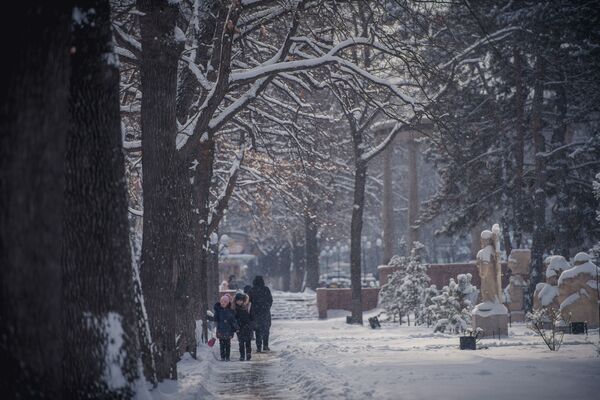 Последствия сильного снегопада в Бишкеке - Sputnik Кыргызстан