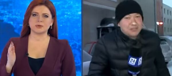 В Казахстане репортер отморозил нос в прямом эфире — видео - Sputnik Кыргызстан