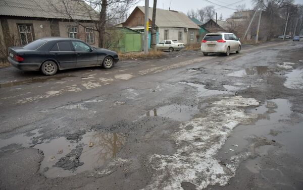Все эти кусты и прочие зеленые насаждения не мешают дорожным работам на проезжей части, поскольку ширина самой дороги на большинстве участков остается без изменений - Sputnik Кыргызстан