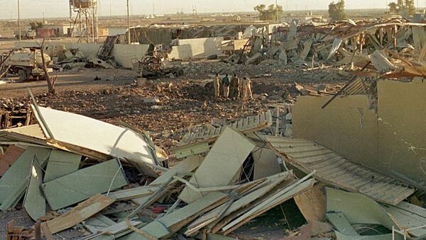 Иракский город после ракетного обстрела. Ирано-иракская война. Архивное фото - Sputnik Кыргызстан