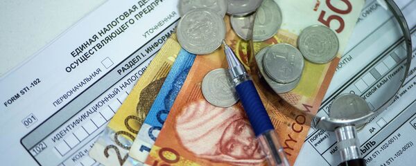 Монеты и купюры на единой налоговой декларации в КР. Архивное фото - Sputnik Кыргызстан