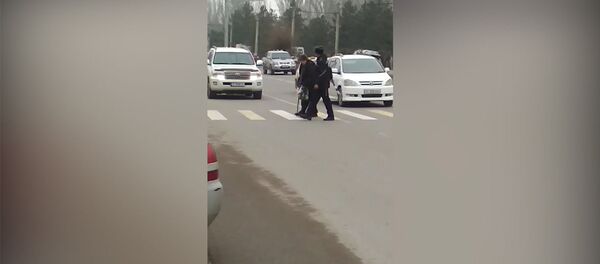 Инспектор ГУОБДД помог перейти дорогу пенсионерке в Бишкеке — видео - Sputnik Кыргызстан