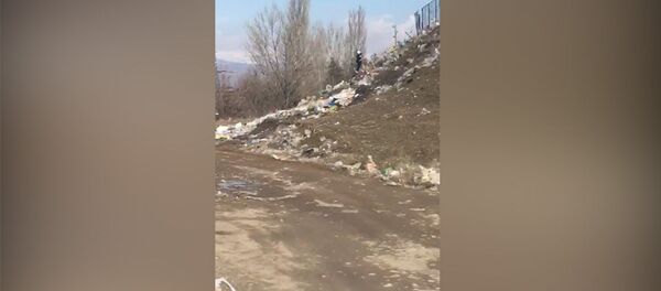 Как грязно! Территория у кладбища в Чуйской области завалена мусором. Видео - Sputnik Кыргызстан