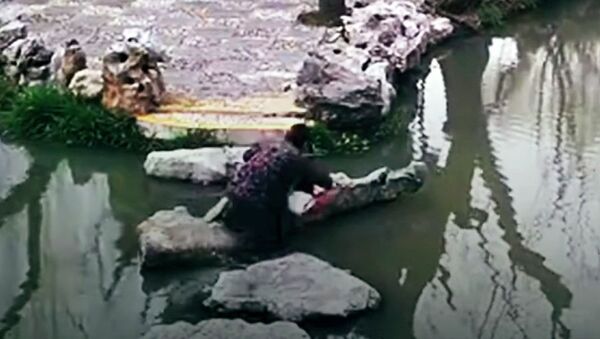 Бабушка с внуком упали в воду, но их удалось спасти — видео из Китая - Sputnik Кыргызстан