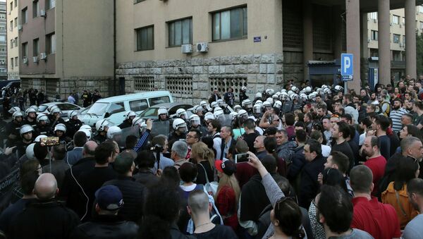 Демонстрация в Белграде. Архивное фото - Sputnik Кыргызстан