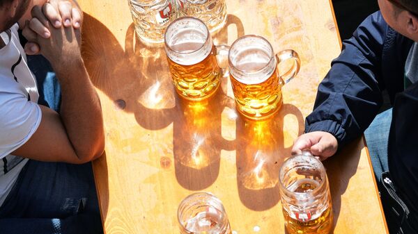 Мужчины пьют пиво. Архивное фото - Sputnik Кыргызстан
