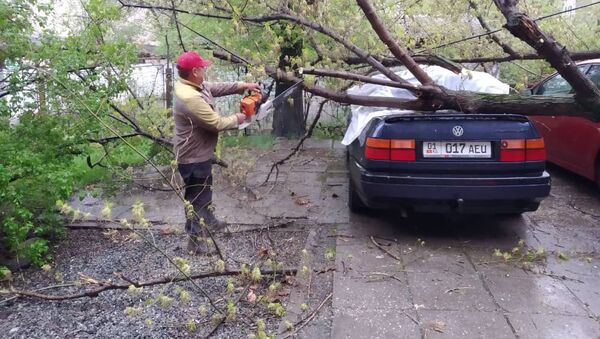 Последствия обильного дождя в Бишкеке - Sputnik Кыргызстан