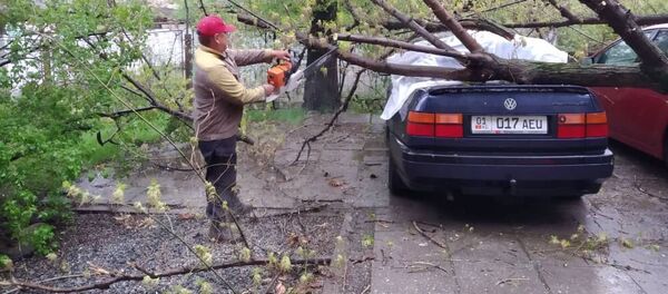 Последствия обильного дождя в Бишкеке - Sputnik Кыргызстан