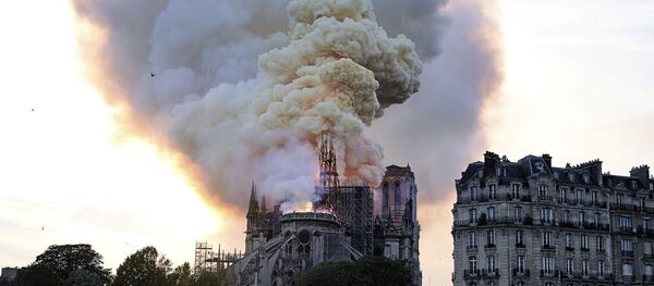 Дым от пожара над собором Парижской Богоматери - Sputnik Кыргызстан