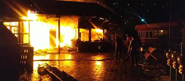 Пожар в кафе в парке Панфилова - Sputnik Кыргызстан