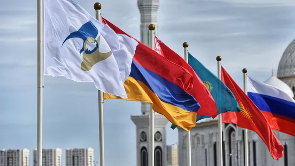 Флаги стран участниц ЕАЭС. Архивное фото - Sputnik Кыргызстан
