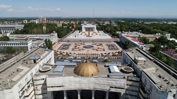 Вид на центральную площадь Ала-Тоо Бишкека с высоты. Архивное фото - Sputnik Кыргызстан