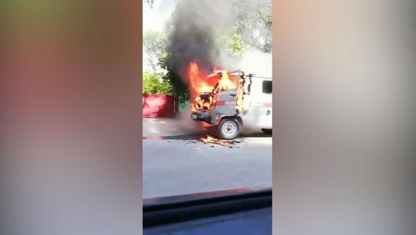 В Канте полностью сгорела карета скорой помощи — видео - Sputnik Кыргызстан