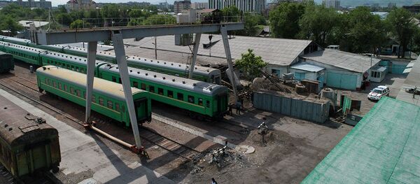 Бишкекте жарылуу болгон жердин асмандан көрүнүшү. Видео - Sputnik Кыргызстан