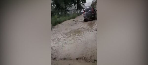 На юге Кыргызстана затопило город и четыре села — видео - Sputnik Кыргызстан