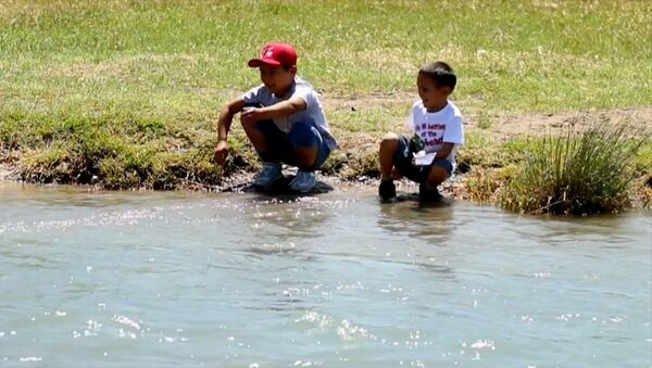 Маленький мальчик тонет в реке Оша — видео об опасных играх детей у водоемов - Sputnik Кыргызстан
