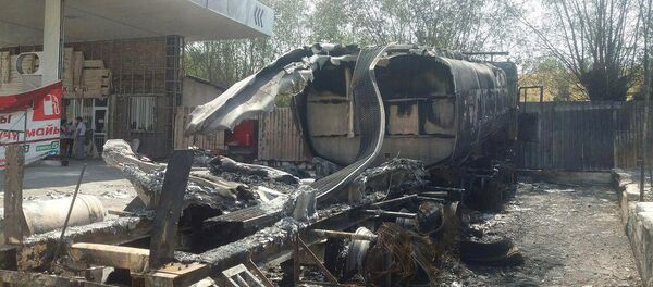 Последствия пожара на АЗС Red Petroleum в айыльном округе Толойкон - Sputnik Кыргызстан