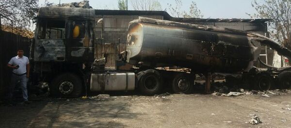 Последствия пожара на АЗС Red Petroleum в айыльном округе Толойкон - Sputnik Кыргызстан