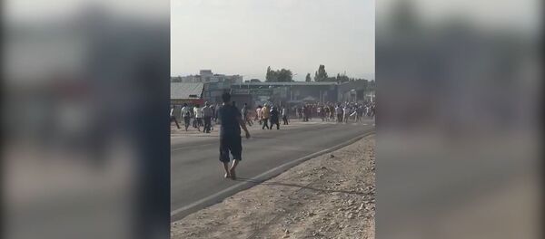 Ташка алып, жаалданган эл. Көк-Жарда жол бууган милициянын сүрүлүп чыккан видеосу - Sputnik Кыргызстан