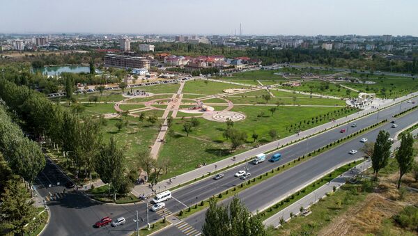 Бишкекте жаңы ачылган парктын асмандан көрүнүшү. Видео - Sputnik Кыргызстан