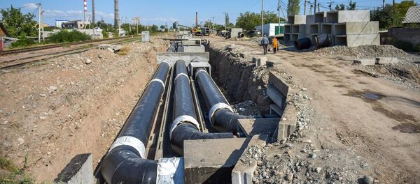 Строительные работы по улице Льва Толстого в Бишкеке Строительные работы по улице Льва Толстого в Бишкеке - Sputnik Кыргызстан