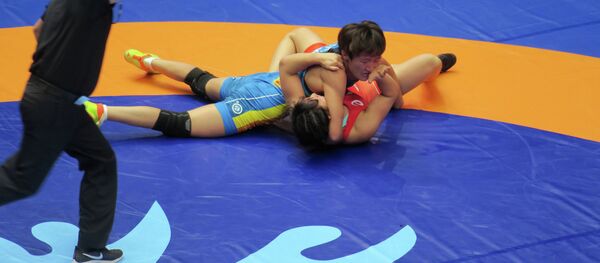 Айсулуу Тыныбекова  на чемпионате мира по борьбе. Архивное фото - Sputnik Кыргызстан