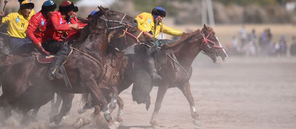 Финал турнира по кок-бору в рамках Национальных игр кочевников в Таласской области - Sputnik Кыргызстан