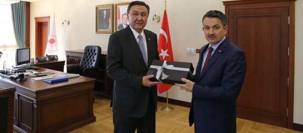 Чрезвычайный и Полномочный Посол КР в Турции Кубанычбек Омуралиев встретился с Министром сельского и лесного хозяйства страны Бекиром Пакдемирли - Sputnik Кыргызстан