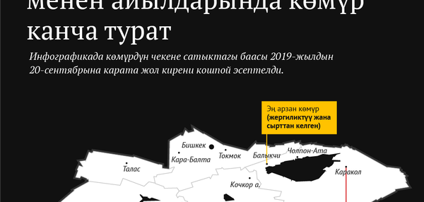 Кыргызстандын шаарлары менен айылдарында көмүр канча турат - Sputnik Кыргызстан