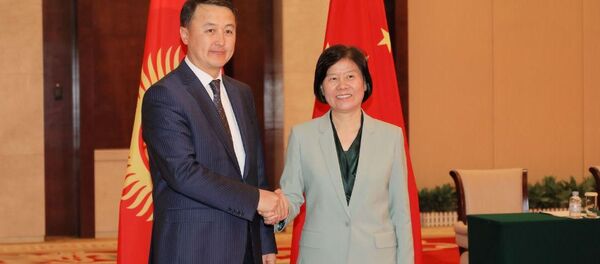 Вице-премьер-министр Замирбек Аскаров Кытайдын Эл өкүлдөрү кеңешинин туруктуу комитетинин төрагасынын орун басары Шэнь Юэюэ айым менен жолугушуу учурунда Вице-премьер-министр Замирбек Аскаров Кытайдын Эл өкүлдөрү кеңешинин туруктуу комитетинин төрагасынын орун басары Шэнь Юэюэ айым менен жолугушуу учурунда - Sputnik Кыргызстан