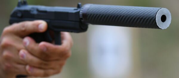 Мужчина направляет пистолет. Архивное фото Мужчина направляет пистолет. Архивное фото - Sputnik Кыргызстан