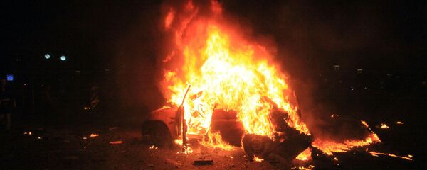 Горящий автомобиль. Архивное фото - Sputnik Кыргызстан
