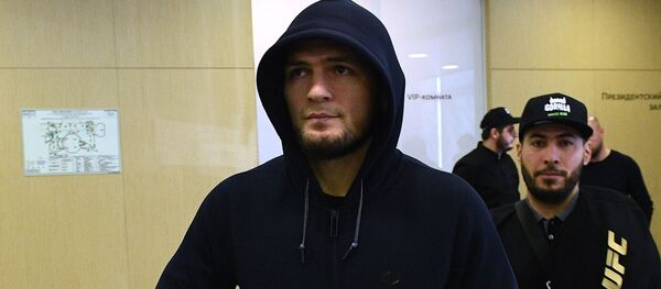 Боец смешанного стиля, чемпион абсолютного бойцовского чемпионата (UFC) в легком весе Хабиб Нурмагомедов. Архивное фото - Sputnik Кыргызстан
