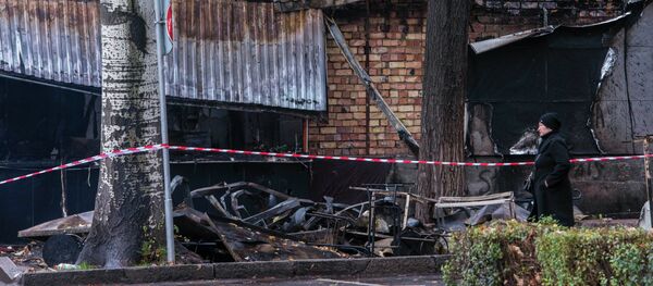 Последствия пожара в точке быстрого питания Антошка в Бишкеке - Sputnik Кыргызстан