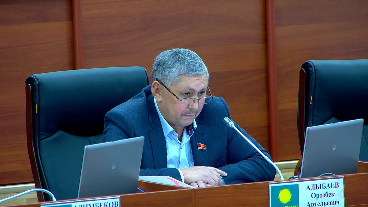 Депутат ЖК Орозбек Алыбаев на заседании