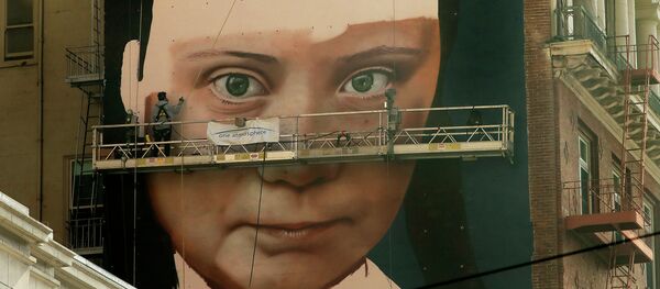 Графити Греты Тунберг в Сан-Франциско - Sputnik Кыргызстан