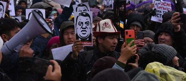 Мирная акция против коррупции и воровства у здания Жогорку Кенеша - Sputnik Кыргызстан