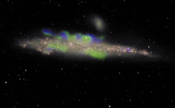 Составное изображение спиральной галактики NGC 4631 - Sputnik Кыргызстан