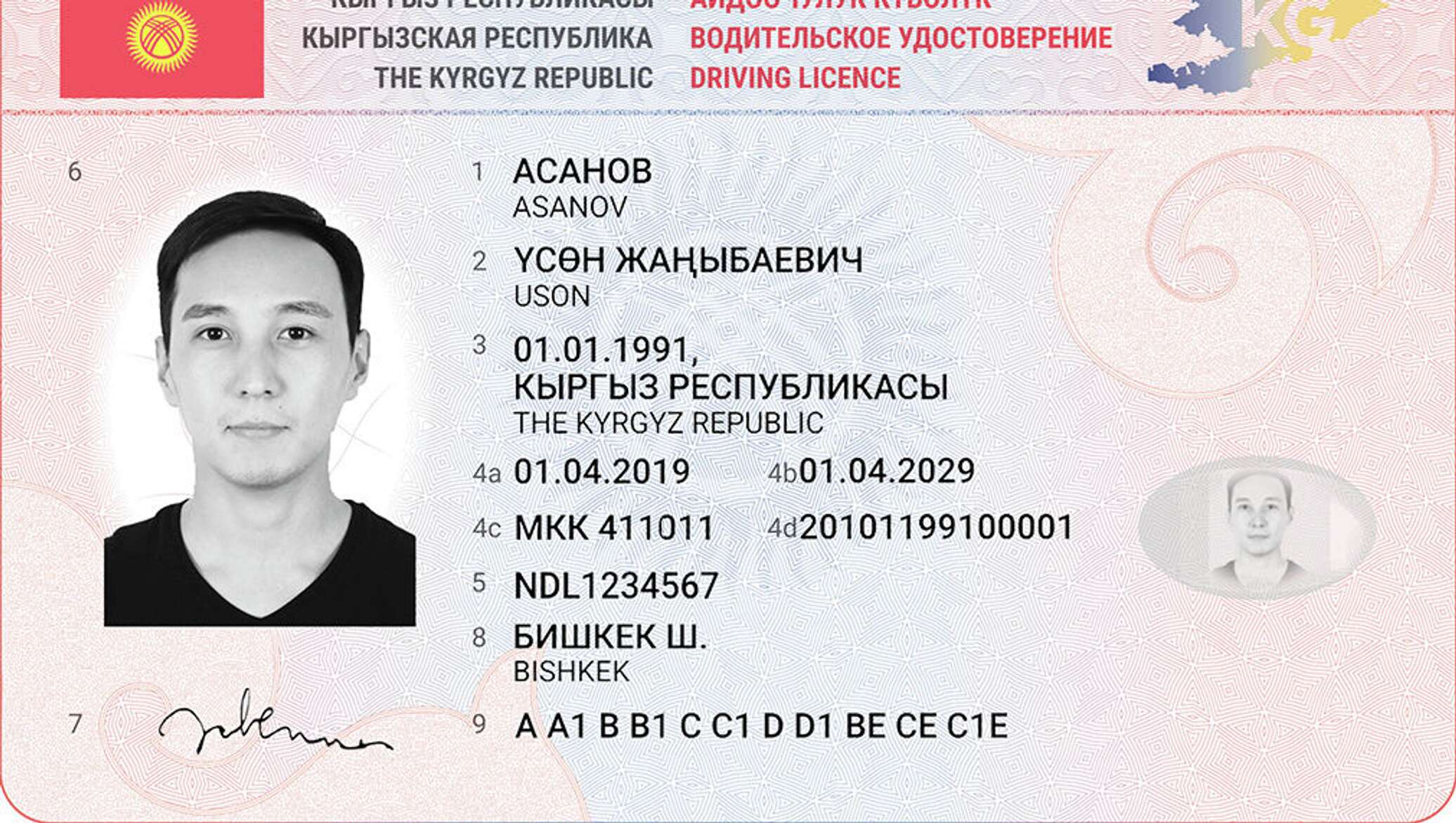 Выдан srs киргизия. Водительское право Кыргызской Республики. Образец водительского удостоверения Киргизии.