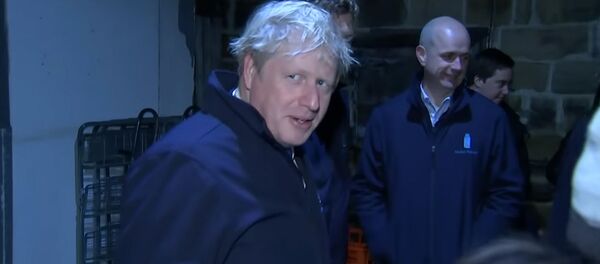 Борис Джонсон скрылся от журналистов в холодильнике. Видео - Sputnik Кыргызстан