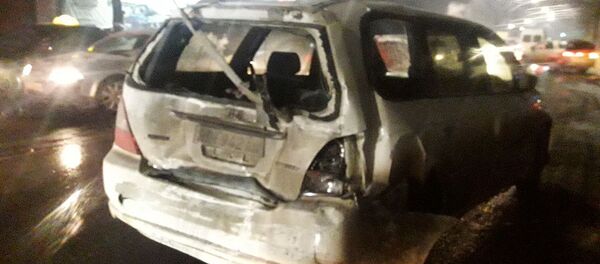 ДТП с участием троллейбуса, автобуса и двух легковых авто в Бишкеке - Sputnik Кыргызстан