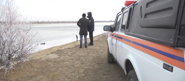 В Казахстане полицейские спасли 3 мальчиков, провалившихся под лед. Видео - Sputnik Кыргызстан