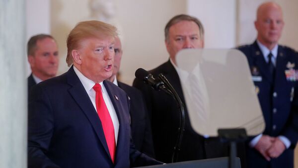 Выступление президента США Дональда Трампа в Белом доме в Вашингтоне - Sputnik Кыргызстан