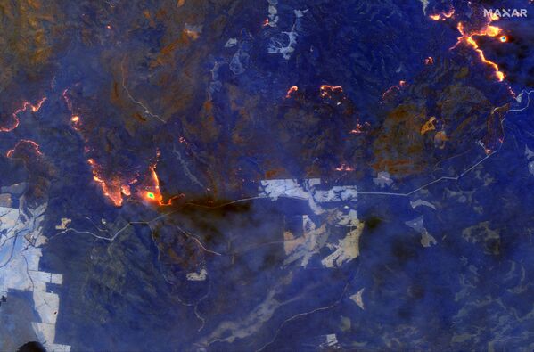 Спутниковое изображение пожаров в Австралии - Sputnik Кыргызстан