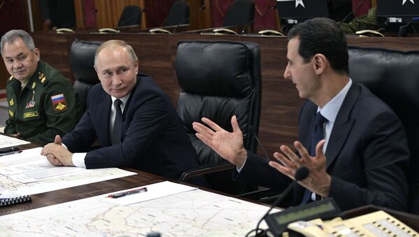 Владимир Путин Сирия президенти Башар Асад менен жолугушуу учурунда - Sputnik Кыргызстан